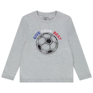 T-shirt manches longues en jersey avec print ballon embossed pour garçon Main T-shirt manches longues en jersey avec print ballon embossed pour garçon