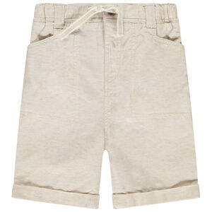 Βερμούδα από υφασμάτινο μονόχρωμο για μωρό αγόρι 