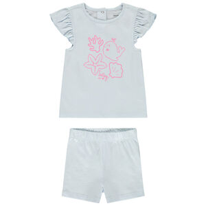 Σετ κοντής πιτζάμας από jersey με σχέδιο ωκεανός για bebe κορίτσι 