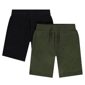 Σετ από 2 μονόχρωμες βερμούδες από πλεκτό 