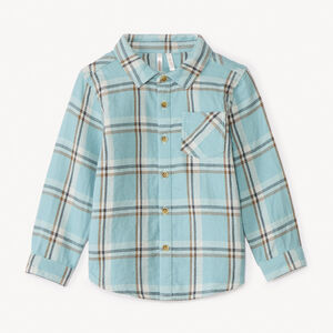 Chemise manches longues à carreaux en flanelle pour bébé garçon Main Chemise manches longues à carreaux en flanelle pour bébé garçon