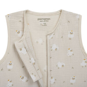 Υπνόσακος TOG 0.5 Από Βαμβακερή Γάζα με Προβατάκια 18-36 Μηνών Μπεζ - Η Ζωή στο Αγρόκτημα 