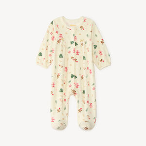 Pyjama bébé fille en velours imprimé Noël 