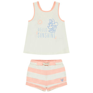 Σετ short molleton + αμάνικο μπλουζάκι με σχέδιο Minnie Disney για bebe κορίτσι 