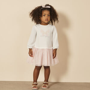 Σετ 2 τεμαχίων φόρεμα με μακριά μανίκια + κορδέλα για bebe κορίτσι 