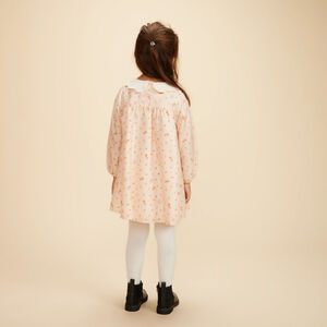 Robe manches longues col claudine imprimé fantaisie pour fille 