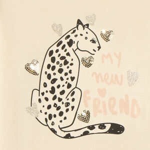 Μπλούζα με μακριά μανίκια και λεοπάρ print για κορίτσι 