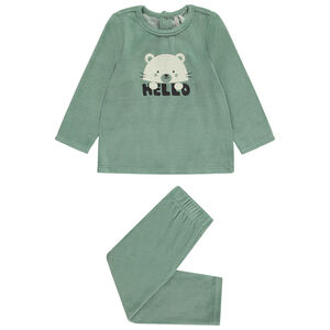 Σέτ 2 τμχ. βελουτέ με φαντεζί σχέδιο για μωρό αγόρι 