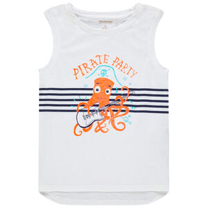 Débardeur en coton uni print animal et rayures pour enfant garçon Main Débardeur en coton uni print animal et rayures pour enfant garçon