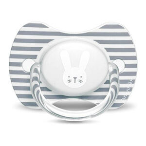 Suavinex Πιπίλα Σιλικόνης Physio Hygge Suavinex 6-18m, Rabbit Grey 