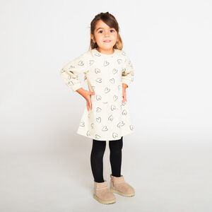 Robe molleton imprimé cœurs pour bébé fille 