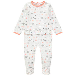 Φορμάκι jersey με πουά φαντεζί και βολάν 