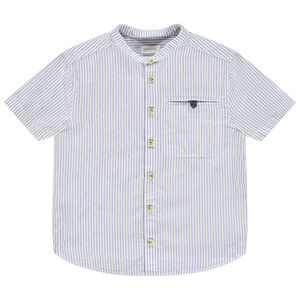 Πουκάμισο κοντομάνικο ριγέ με γιακά mao για αγόρι 