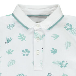 Πολο κοντομάνικο με σχέδιο φύλλα για αγόρι 