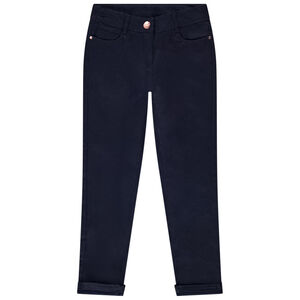 Παντελόνι slim σε twill μονόχρωμο για κορίτσι 