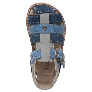 Δερμάτινα πέδιλα με λουράκια σε αντίθεση 