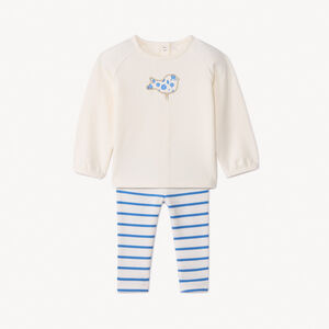 Σετ 2 τμχ. με ριγέ κολάν για bebe κορίτσι 