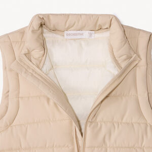 Αμάνικο καπιτονέ πάνινο μπουφάν μονόχρωμο για αγόρι 