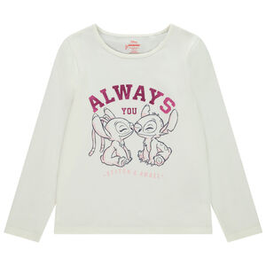 T-shirt μακρυμάνικο με σχέδιο Stitch & Angel Disney κορίτσι 