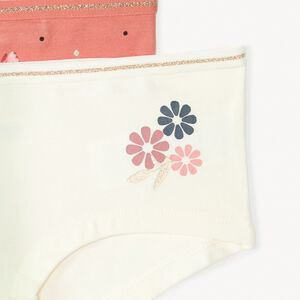 Σετ 4 φανταχτά shortys για κορίτσι από jersey με ελαστική μέση και χρυσό lurex ρέλι 