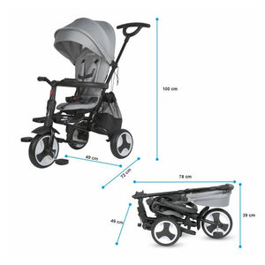 Τρίκυκλο Ποδηλατάκι Αναδιπλούμενο Spectra Plus Neutral Grey 
