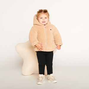 Veste sherpa réversible à capuche pour bébé fille  Main Veste sherpa réversible à capuche pour bébé fille