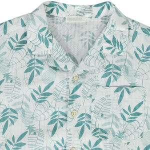 Κοντομάνικο πουκάμισο από βαμβάκι με σχέδιο φύλλα για αγόρι 