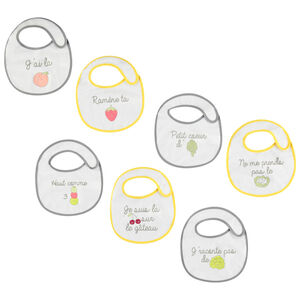 Σετ από 7 σαλιάρες από σφουγγάρι με τυπωμένα μηνύματα 