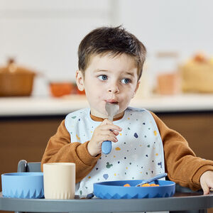 Σετ γεύματος 3 τμχ. από σιλικόνη Origami - Μπλε 