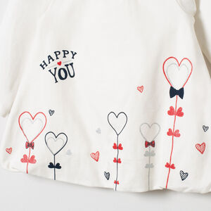 Τουνίκ μακρυμάνικο με σχέδιο καρδιές από βαμβάκι 