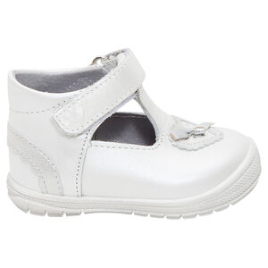 Δερμάτινα περλέ παπουτσάκια με μπαρέτα και κεντημένη καρδιά  