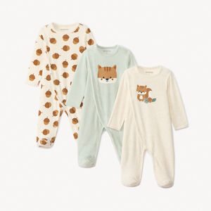 Lot de 3 dors-bien motifs écureuil pour bébé avec ouvertures différentes selon l'âge 