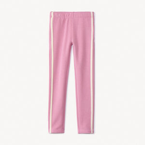 Caleçon uni en molleton et bandes contrastantes pour fille 