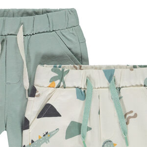 Σέτ από 2 βερμούδες πλεκτό μονόχρωμο και με σχέδιο για μωρό αγόρι 