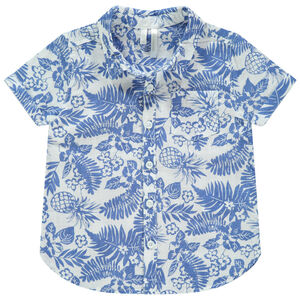 Πουκάμισο κοντομάνικο με σχέδιο floral σε όλη την επιφάνεια 