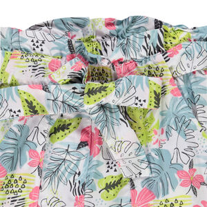 Παντελόνι με τροπικό print και ζώνη που δένεται για κορίτσι 