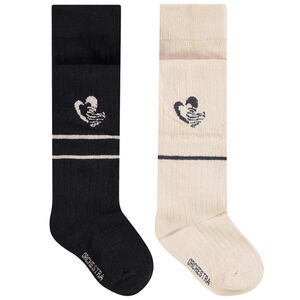 Σετ από 2 ζευγάρια χοντρών καλσόν με φαντεζί σχέδιο για κορίτσι 