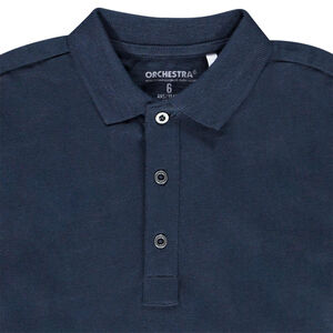 Πολυεστερικό μονόχρωμο πλεκτό πόλο μακρυμάνικο για αγόρι 