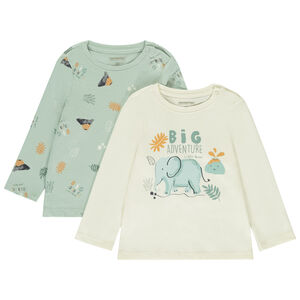 Σετ από 2 μπλουζάκια μακρυμάνικα με φαντεζί σχέδιο για μωρό αγόρι 