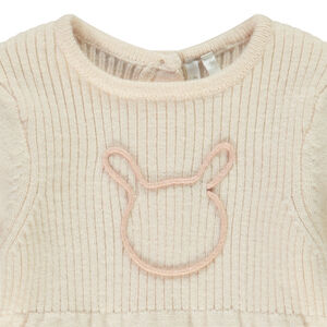 Φόρεμα πλεκτό με μακρυμάνικο με broderie για bebe κορίτσι 