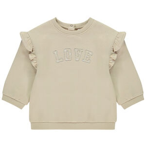 Φούτερ μακρυμάνικο από molleton με κέντημα για κορίτσι μωρό 