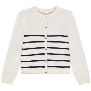 Ζακέτα πλεκτή με ρίγες και lurex για κορίτσι 