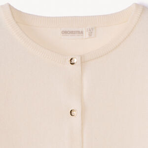 Ζακέτα πλεκτή μονόχρωμη με φινίρισμα feston για κορίτσι 