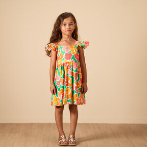 Φόρεμα κοντομάνικο με σχέδιο λουλουδιών για κορίτσι 