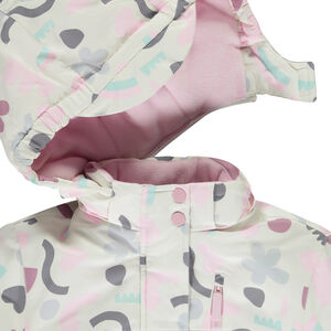 Μπουφάν σκι από πάνινο ύφασμα με arty σχέδιο για κορίτσι 