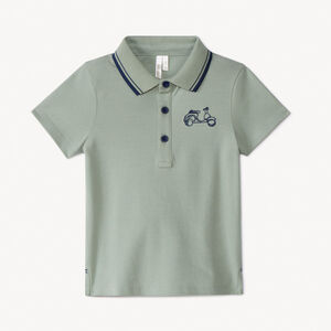 Polo manches courtes brodé scooter pour bébé garçon 
