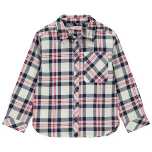 Πουκάμισο μακρυμάνικο με καρό σχέδιο από φλάνελα για αγόρι 