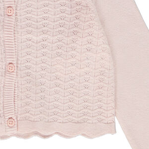 Ζακέτα κοντή από πλεκτό με σχέδιο αζούρ για κορίτσι 