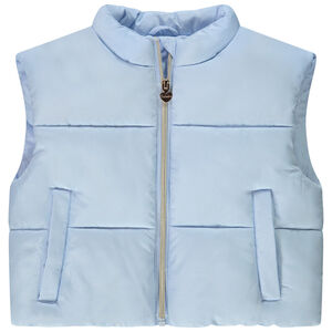 Αμάνικη μπουφάν με εφέ σατέν για κορίτσι 