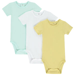 Σετ από 3 κοντομάνικα μπλουζάκια μονόχρωμα για μωρό αγόρι 